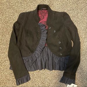NWT Free People Ruffle Military Jacket